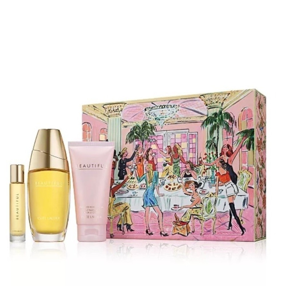 NEW Estee Lauder Beautiful Favorites Trio Gift Set 3Pc Body Lotion+Spray 3.4&.34